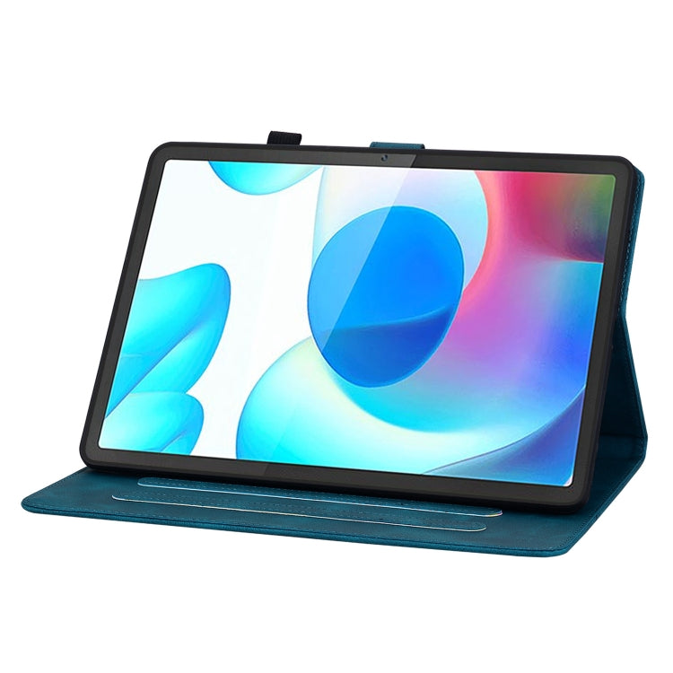 For Realme Pad 10.4 Lily Embossed Leather Tablet Case(Dark Blue)