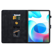 For Realme Pad 10.4 Lily Embossed Leather Tablet Case(Black)