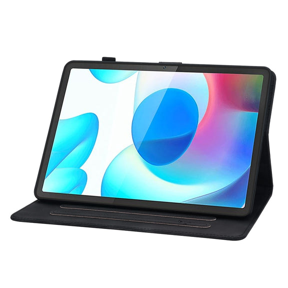 For Realme Pad 10.4 Lily Embossed Leather Tablet Case(Black)