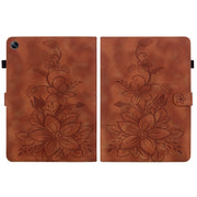 For OPPO Pad Air Lily Embossed Leather Tablet Case(Brown)