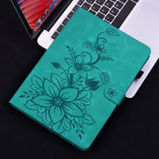 For OPPO Pad Air Lily Embossed Leather Tablet Case(Green)