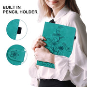 For OPPO Pad Air Lily Embossed Leather Tablet Case(Green)