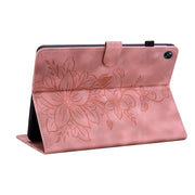 For OPPO Pad Air Lily Embossed Leather Tablet Case(Pink)
