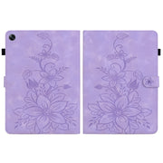 For OPPO Pad Air Lily Embossed Leather Tablet Case(Purple)