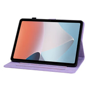For OPPO Pad Air Lily Embossed Leather Tablet Case(Purple)