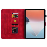 For OPPO Pad Air Lily Embossed Leather Tablet Case(Red)