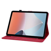 For OPPO Pad Air Lily Embossed Leather Tablet Case(Red)