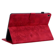 For OPPO Pad Air Lily Embossed Leather Tablet Case(Red)