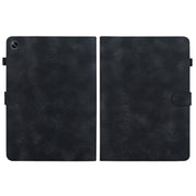 For OPPO Pad Air Lily Embossed Leather Tablet Case(Black)