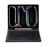 For iPad Pro 13 2024 A14B-A Detachable Ultra-Thin Bluetooth Touch Keyboard Leather Tablet Case with Pen Slot(Black)