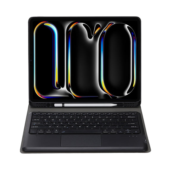 For iPad Pro 13 2024 A14B-A Detachable Ultra-Thin Bluetooth Touch Keyboard Leather Tablet Case with Pen Slot(Black)