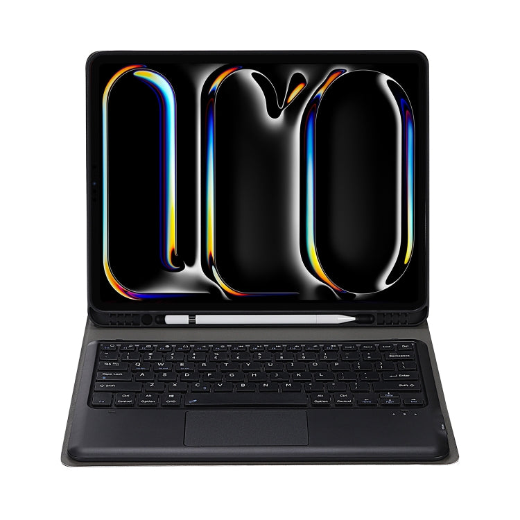 For iPad Pro 13 2024 A14B-A Detachable Ultra-Thin Bluetooth Touch Keyboard Leather Tablet Case with Pen Slot(Black)