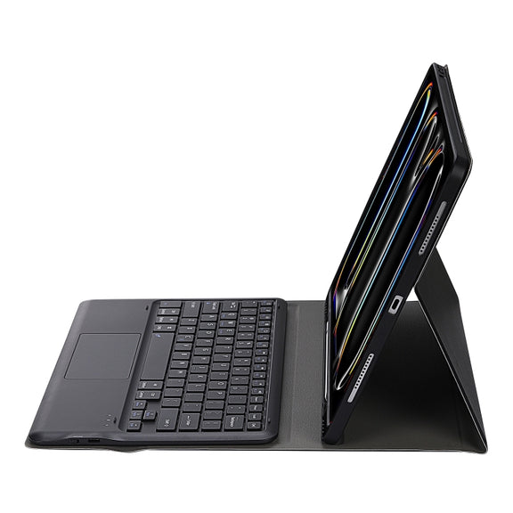For iPad Pro 13 2024 A14B-A Detachable Ultra-Thin Bluetooth Touch Keyboard Leather Tablet Case with Pen Slot(Black)