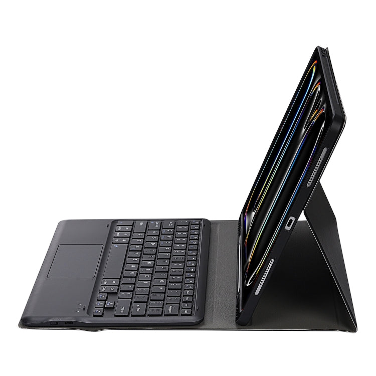 For iPad Pro 13 2024 A14B-A Detachable Ultra-Thin Bluetooth Touch Keyboard Leather Tablet Case with Pen Slot(Black)