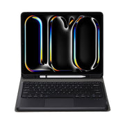 For iPad Pro 13 2024 A14B-A Detachable Ultra-Thin Bluetooth Touch Keyboard Leather Tablet Case with Pen Slot(Gold)