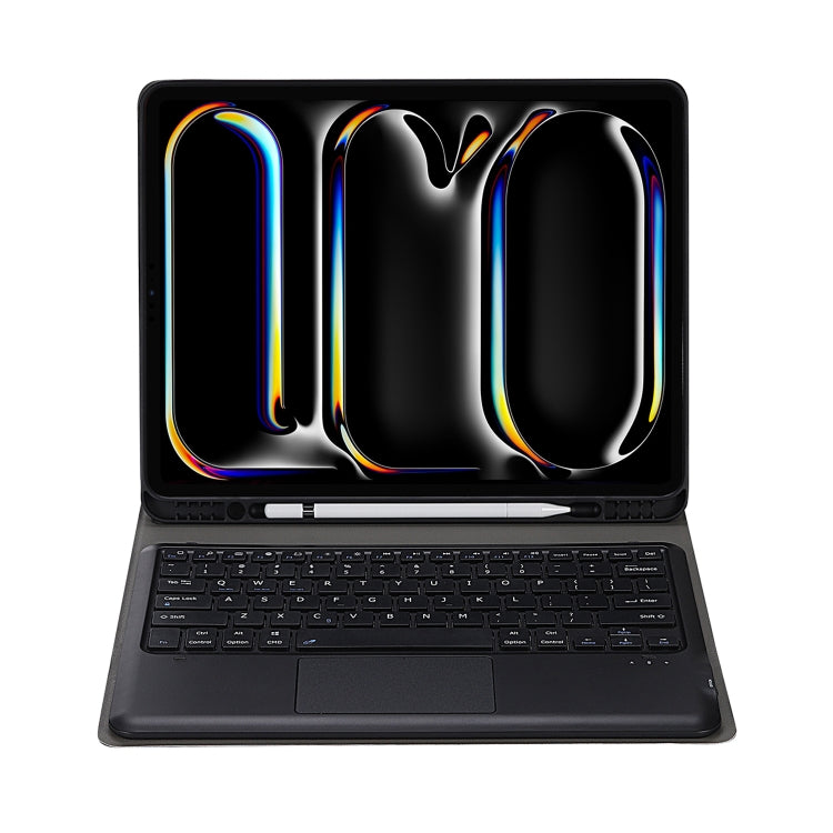 For iPad Pro 13 2024 A14B-A Detachable Ultra-Thin Bluetooth Touch Keyboard Leather Tablet Case with Pen Slot(Gold)