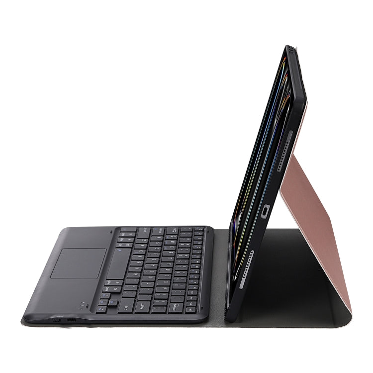 For iPad Pro 13 2024 A14B-A Detachable Ultra-Thin Bluetooth Touch Keyboard Leather Tablet Case with Pen Slot(Rose Gold)