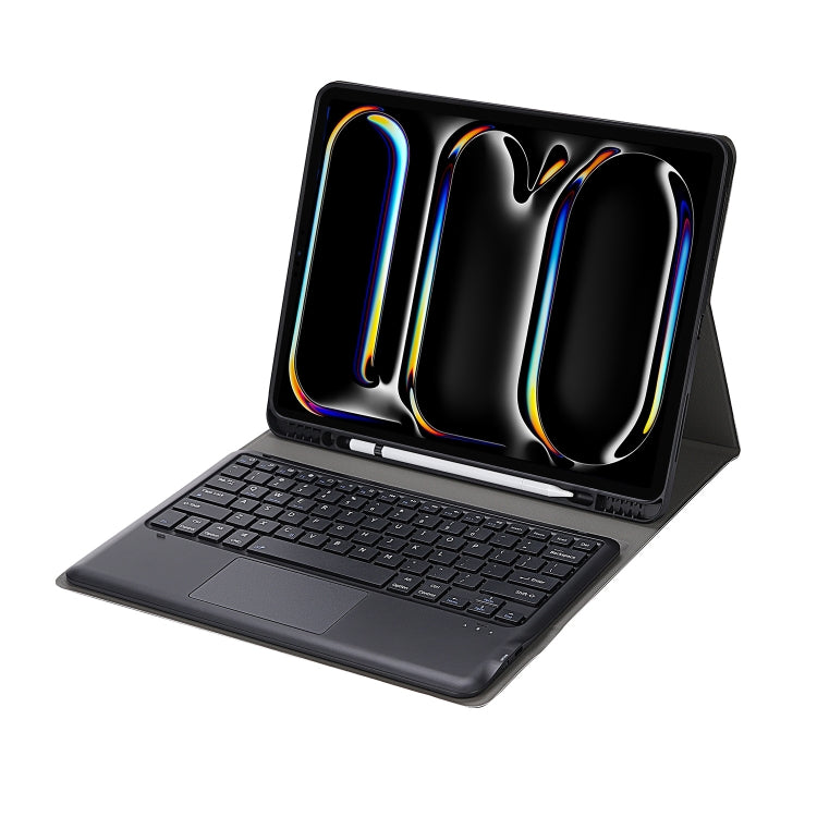 For iPad Pro 13 2024 A14B-A Detachable Ultra-Thin Bluetooth Touch Keyboard Leather Tablet Case with Pen Slot(Dark Blue)