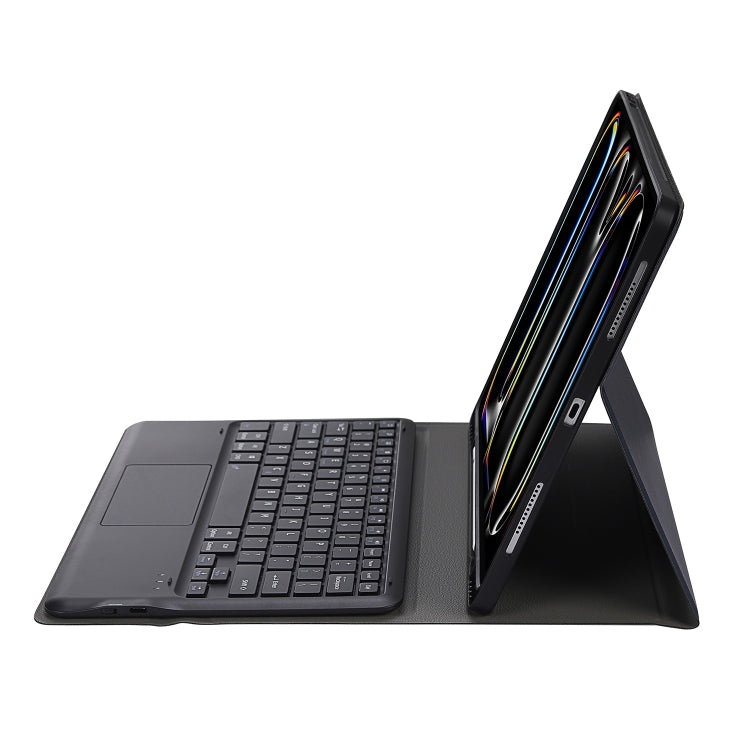 For iPad Pro 13 2024 A14B-A Detachable Ultra-Thin Bluetooth Touch Keyboard Leather Tablet Case with Pen Slot(Dark Blue)
