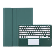 For iPad Pro 13 2024 A14B-A Detachable Ultra-Thin Bluetooth Touch Keyboard Leather Tablet Case with Pen Slot(Dark Green)