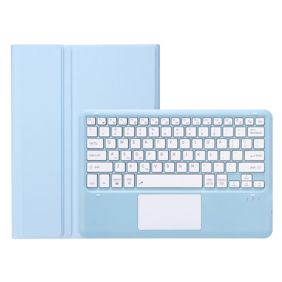 For iPad Pro 13 2024 A14B-A Detachable Ultra-Thin Bluetooth Touch Keyboard Leather Tablet Case with Pen Slot(Light Blue)
