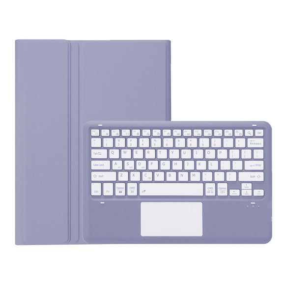 For iPad Pro 13 2024 A14B-A Detachable Ultra-Thin Bluetooth Touch Keyboard Leather Tablet Case with Pen Slot(Purple)