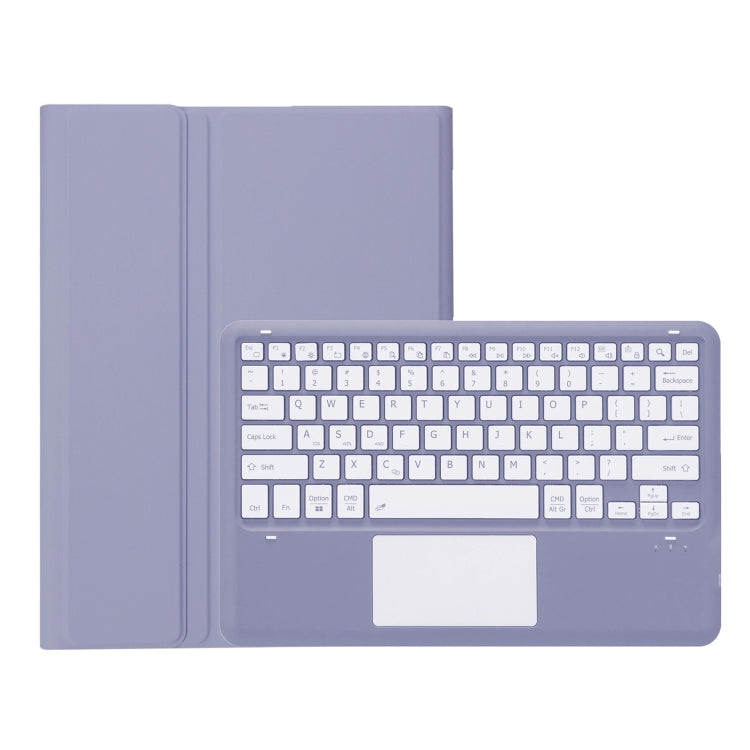 For iPad Pro 13 2024 A14B-A Detachable Ultra-Thin Bluetooth Touch Keyboard Leather Tablet Case with Pen Slot(Purple)