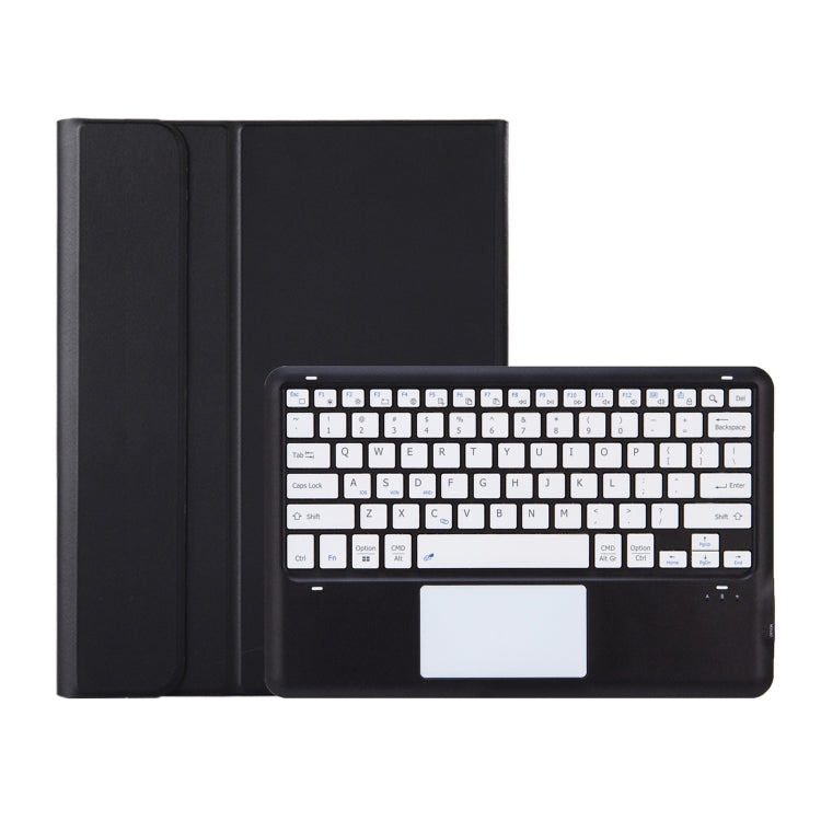 For iPad Pro 13 2024 A14B-A Detachable Ultra-Thin Bluetooth Touch Keyboard Leather Tablet Case with Pen Slot(Black White)