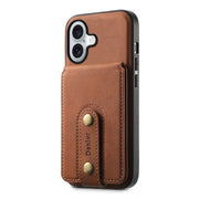 For iPhone 16 Plus Denior D14 NK Retro Pattern MagSafe Magnetic Card Holder Leather Phone Case(Brown)
