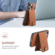 For iPhone 16 Pro Denior D14 NK Retro Pattern MagSafe Magnetic Card Holder Leather Phone Case(Brown)