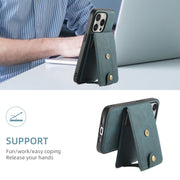 For iPhone 16 Pro Denior D14 NK Retro Pattern MagSafe Magnetic Card Holder Leather Phone Case(Blue)