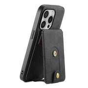 For iPhone 16 Pro Denior D14 NK Retro Pattern MagSafe Magnetic Card Holder Leather Phone Case(Black)