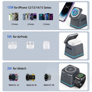 H49 3 in 1 Multi-function Magnetic Wireless Charger(Dark Grey)