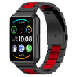 For Huawei Watch Fit 3 Three Bead Stainless Steel Metal Watch Band(Black Red) - Watch Bands by PMc TechLife | Online Shopping South Africa | PMc TechLife | Buy Now Pay Later Mobicred
