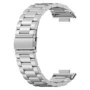 For Huawei Watch Fit 3 Three Bead Stainless Steel Metal Watch Band(Silver)