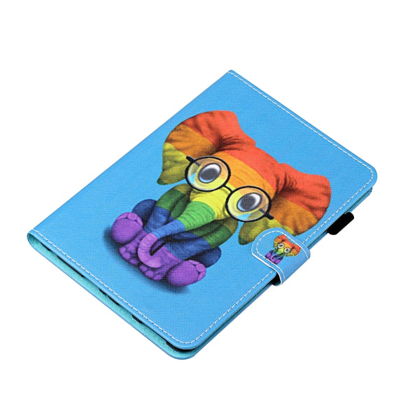 For iPad Pro 11 2024 Coloured Drawing Stitching Smart Leather Tablet Case(Colorful Elephant)