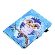 For iPad Pro 11 2024 Coloured Drawing Stitching Smart Leather Tablet Case(Blue Owl)