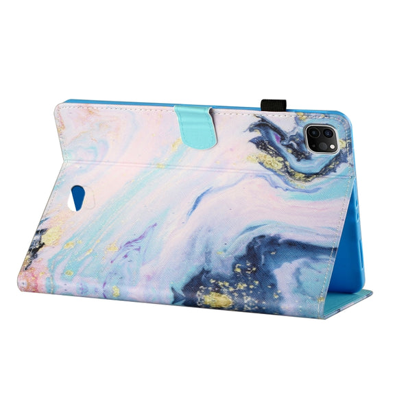 For iPad Pro 11 2024 Coloured Drawing Stitching Smart Leather Tablet Case(Quicksand)