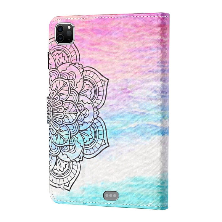 For iPad Pro 11 2024 Coloured Drawing Stitching Smart Leather Tablet Case(Colorful Mandala)