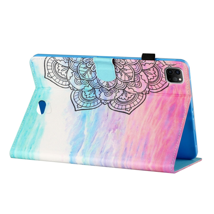 For iPad Pro 11 2024 Coloured Drawing Stitching Smart Leather Tablet Case(Colorful Mandala)