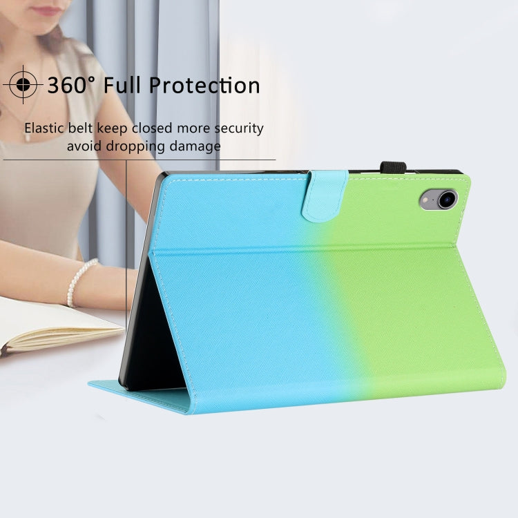 For iPad Pro 11 2024 Stitching Gradient Smart Leather Tablet Case(Green Blue)