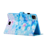 For iPad Pro 11 2024 Coloured Drawing Stitching Smart Leather Tablet Case(Petal Rain)