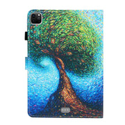 For iPad Pro 11 2024 Coloured Drawing Stitching Smart Leather Tablet Case(Abstract Tree)