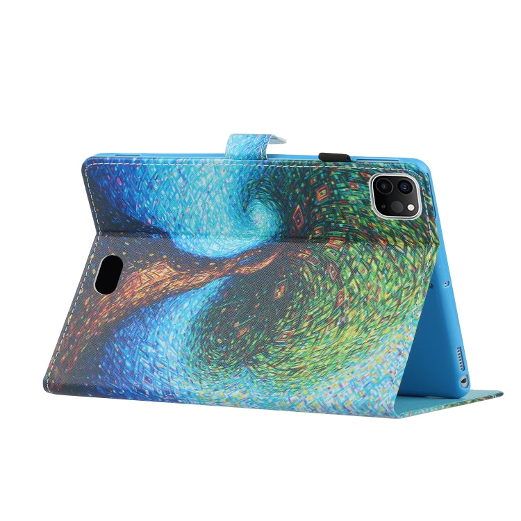 For iPad Pro 11 2024 Coloured Drawing Stitching Smart Leather Tablet Case(Abstract Tree)