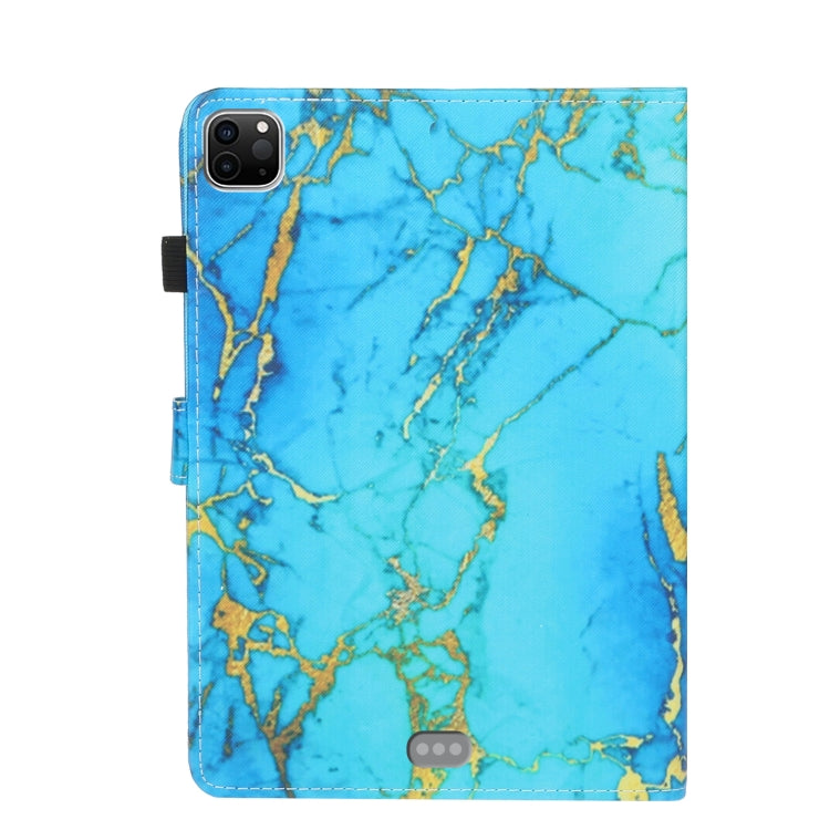 For iPad Pro 11 2024 Coloured Drawing Stitching Smart Leather Tablet Case(Gold Plated Marble)