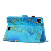 For iPad Pro 11 2024 Coloured Drawing Stitching Smart Leather Tablet Case(Gold Plated Marble)