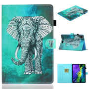 For iPad Pro 11 2024 Coloured Drawing Stitching Smart Leather Tablet Case(Elephant)