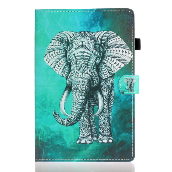 For iPad Pro 11 2024 Coloured Drawing Stitching Smart Leather Tablet Case(Elephant)