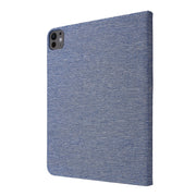 For iPad Pro 13 2024 Fabric Leather Tablet Case(Blue)
