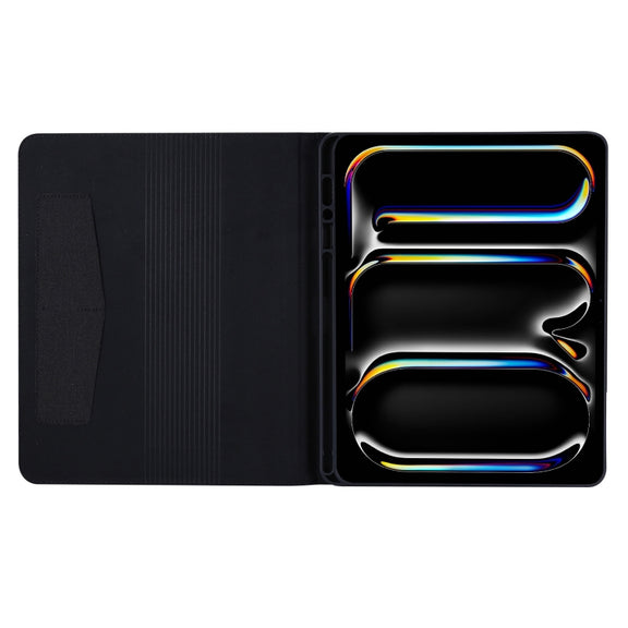 For iPad Pro 13 2024 Fabric Leather Tablet Case(Black)